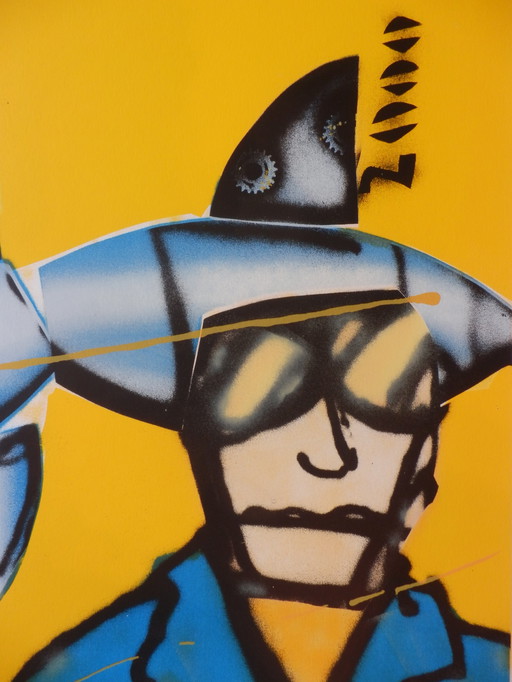 Herman Brood Gr Silkscreen Rocket Scientist Hand signed.