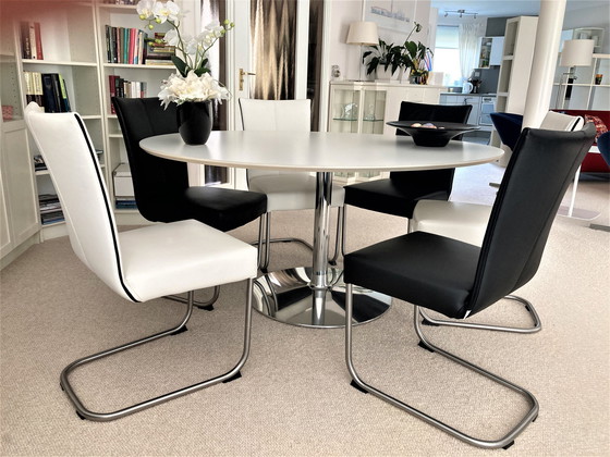 Image 1 of 6x chaise de salle à manger Bert Plantagie + table Hoefsloot