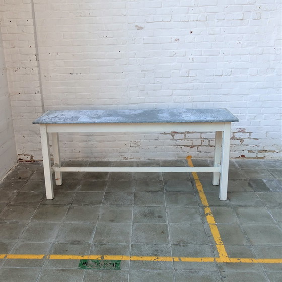 Image 1 of Tavolo da fattoria zincato d'epoca