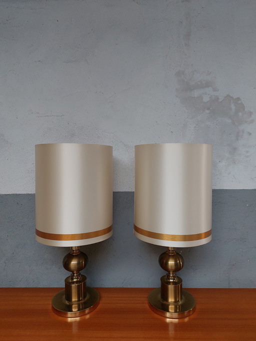 2 x Hollywood regency table lamps