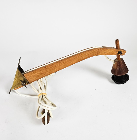 Image 1 of Mid century - swing arm - Scandinavian - Danish - teak - brass - 60's