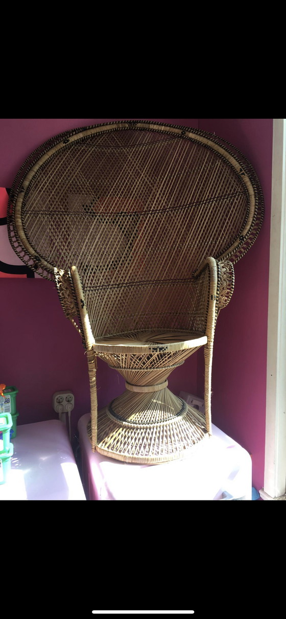 Image 1 of Fantastically beautiful old peacock chair