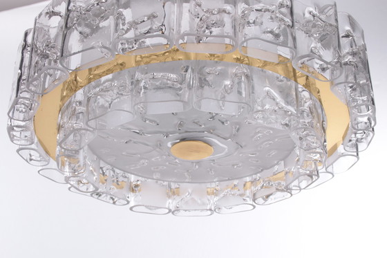 Image 1 of 2 Mid-Century German Brass & Crystal Chandelier from Doria Leuchten, 1960s