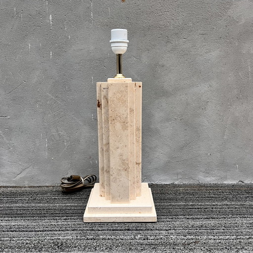 Travertine floor lamp, marble