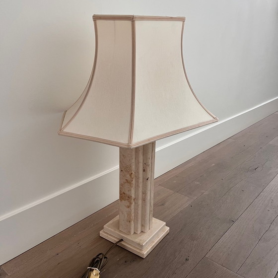 Image 1 of Travertine floor lamp, marble