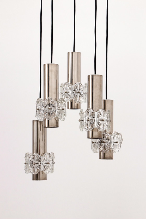 Image 1 of Lampadario vintage a cascata con 5 luci, 1960