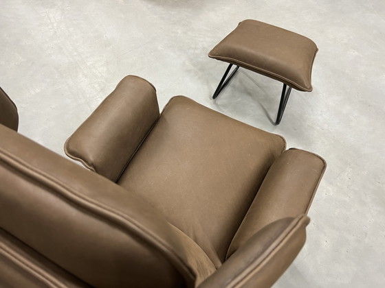 Image 1 of Jess Design Origami Armchair with ottoman brown leather