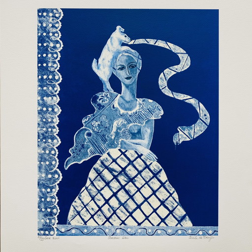 Cecile de Bruijn - Amour Blue litho