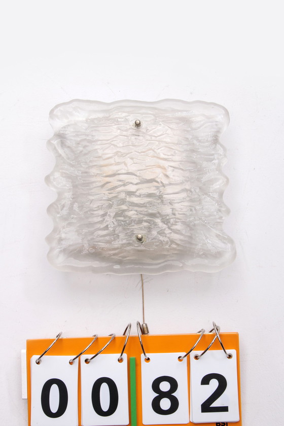 Image 1 of Beautiful large wall lamp made of beautiful frosted glass, 1960 Germany