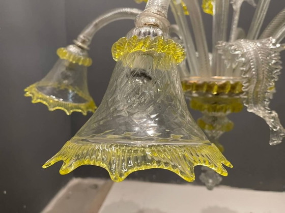 Image 1 of Murano glass flower chandelier, 1960s