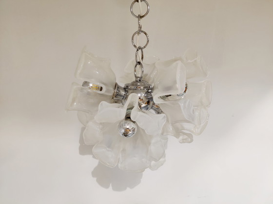 Image 1 of Murano glass flower chandelier, 1960s