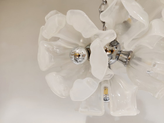 Image 1 of Murano glass flower chandelier, 1960s