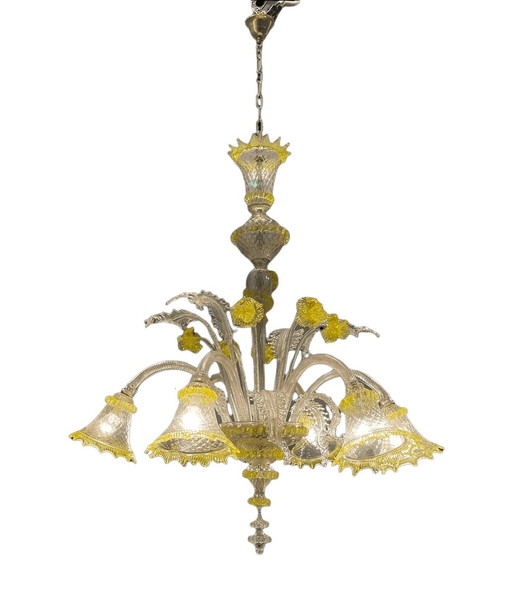 Murano glass flower chandelier, 1960s