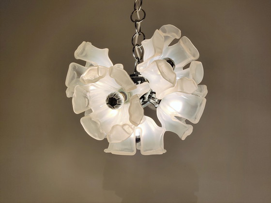 Image 1 of Murano glass flower chandelier, 1960s