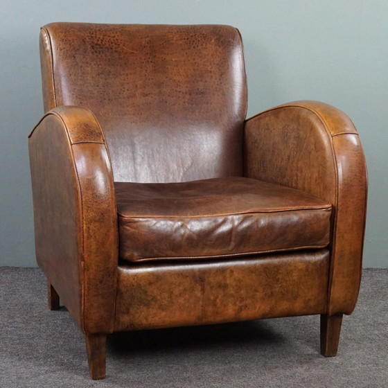 Image 1 of Sleek design sheep leather design armchair