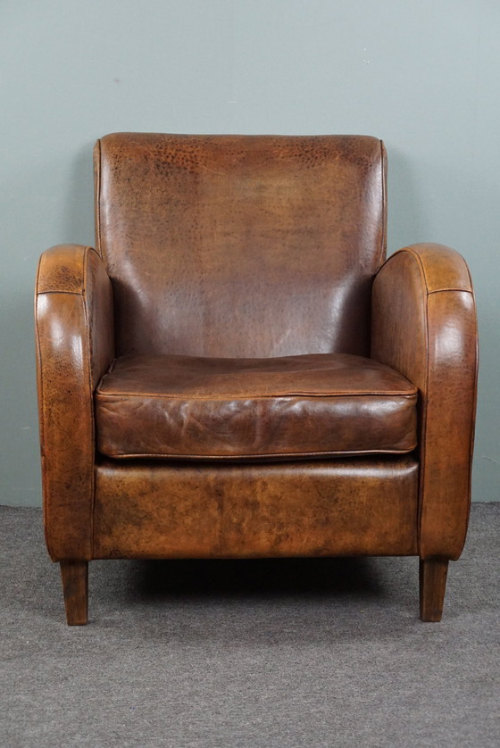 Image 1 of Sleek design sheep leather design armchair