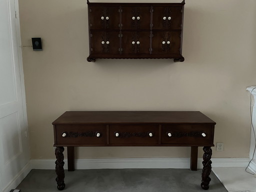 Console table with console cabinet