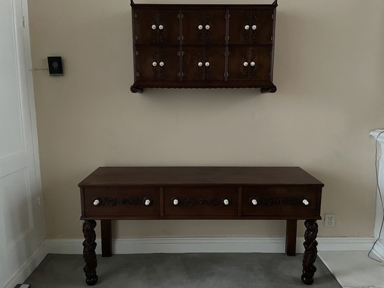 Image 1 of Console table with console cabinet