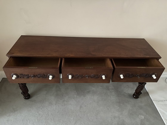 Image 1 of Console table with console cabinet