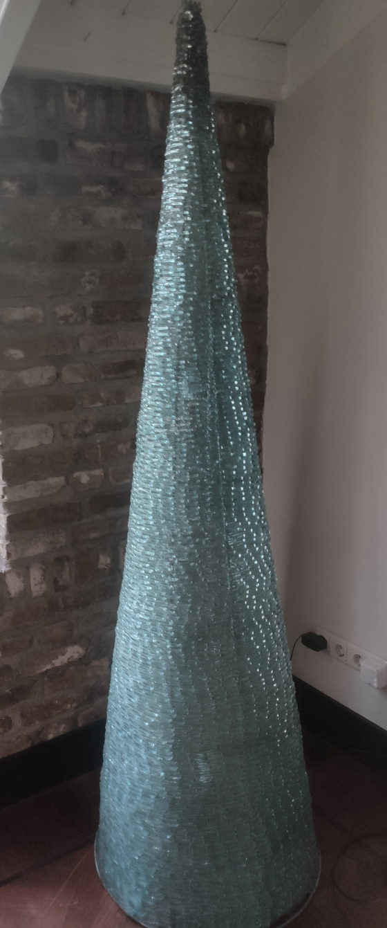 Image 1 of Lampe pyramidale en verre vintage