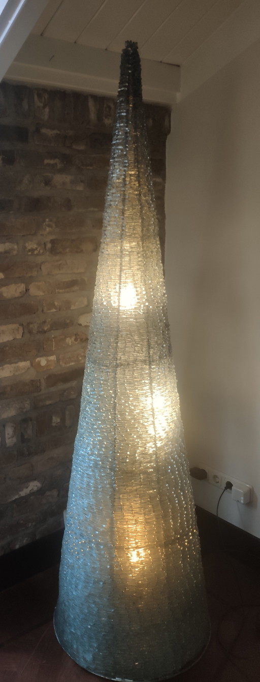 Vintage glass pyramid lamp