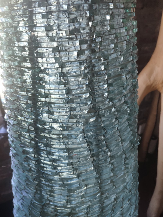 Image 1 of Lampe pyramidale en verre vintage