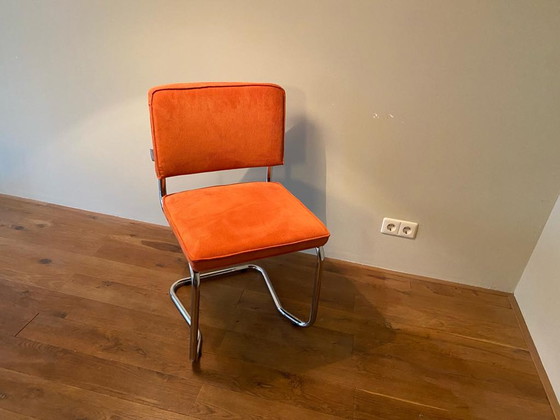Image 1 of 4x Vintage orange dining room chairs