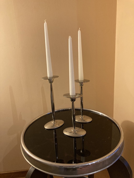 Image 1 of 3x WMF silver-plated candlesticks