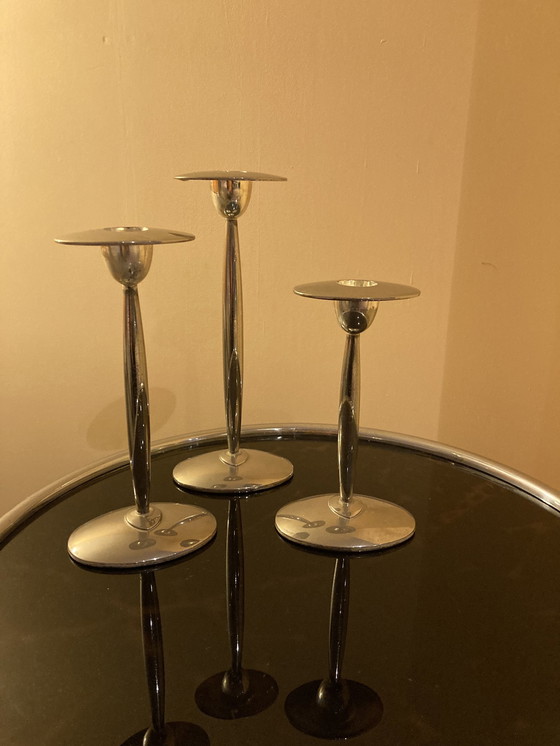 Image 1 of 3x WMF silver-plated candlesticks