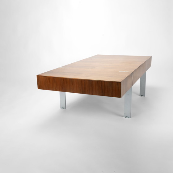 Image 1 of 1x Table basse en placage de noyer