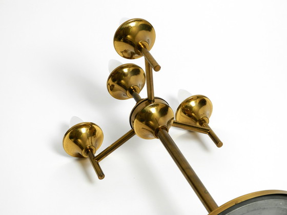 Image 1 of Beautiful large 1960s brass table or floor lamp with 4 glass spheres by Kaiser Leuchten