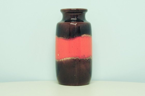 Image 1 of orange & brown West Germany vase Scheurich