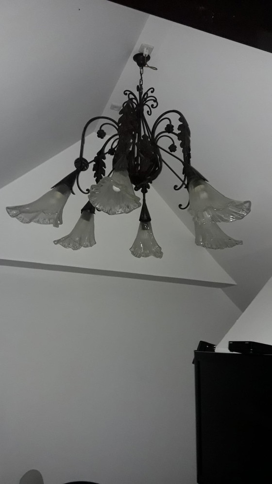 Image 1 of Murano chandelier and wall lamps