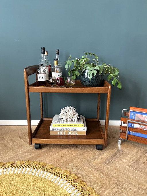 Danish Design Barcart solid teak wood. 