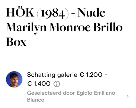 Image 1 of HÖK Boîte Brillo Marilyn Monroe nue