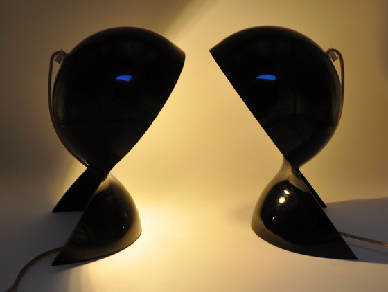 Image 1 of Set of 2 black Artemide Dalù lamps (Vico Magistretti)