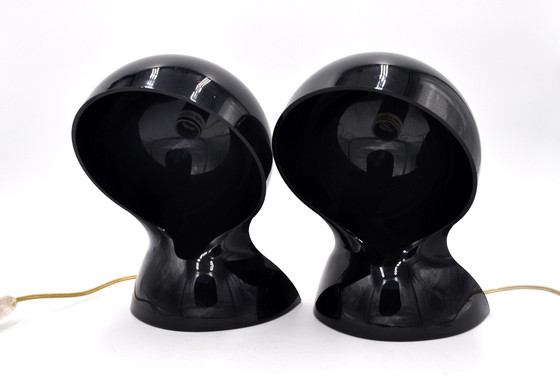 Image 1 of Set of 2 black Artemide Dalù lamps (Vico Magistretti)