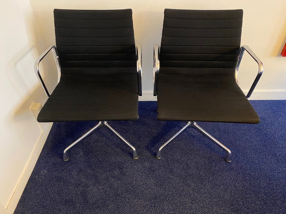 Image 1 of 23 x Eames EA108 black hopsack chairs