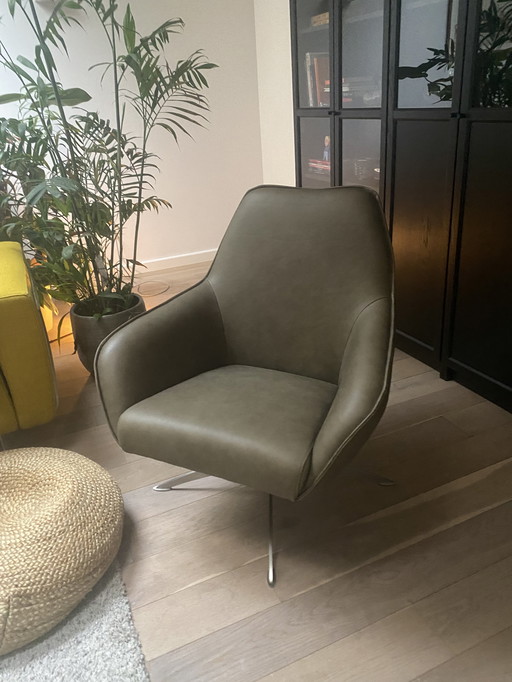 Fauteuil Dykk Faas en cuir Alhambra Moss