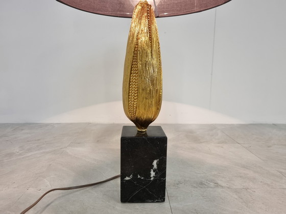 Image 1 of Lampe de table vintage en maïs, 1970