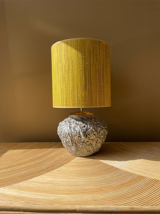 Grey brain lamp yellow coco shade