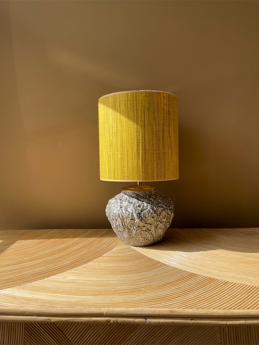 Grey brain lamp yellow coco shade