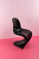 Black 'Panton chair' by Verner Panton for Herman Miller, 1971