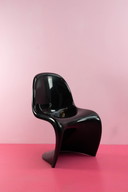 Black 'Panton chair' by Verner Panton for Herman Miller, 1971