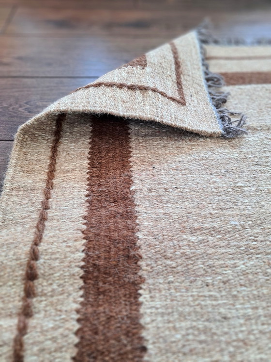 Image 1 of Kelima Handwoven rug - 100% Egyptian wool Kilim - 90x160cm - Natural
