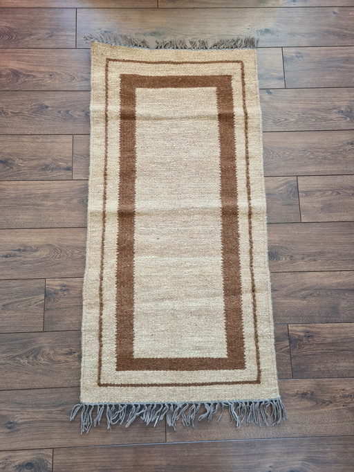 Kelima Handwoven rug - 100% Egyptian wool Kilim - 90x160cm - Natural