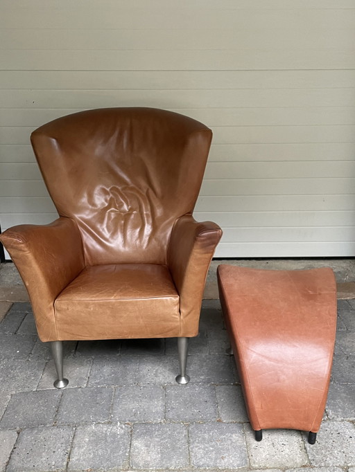 Fauteuil et pouf Montis Castor