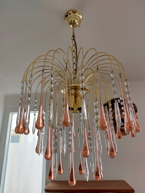 Image 1 of Lustre vintage en forme de goutte d'eau Venini