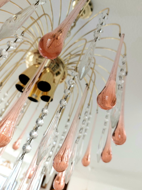 Image 1 of Lustre vintage en forme de goutte d'eau Venini