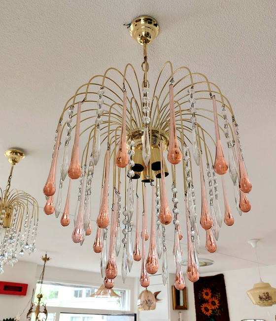 Image 1 of Lustre vintage en forme de goutte d'eau Venini